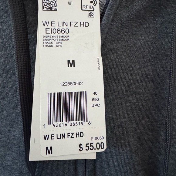 NWT Adidas zip up lightweight jacket, size medium - Picture 4 of 5